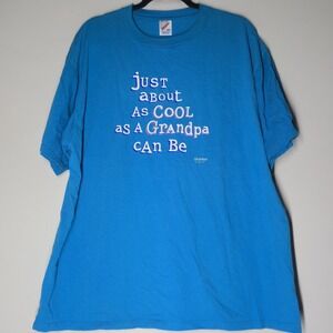 Vintage 90s Just About As Cool As A Grandpa Can Be T-Shirt Jerzees Size 2XL